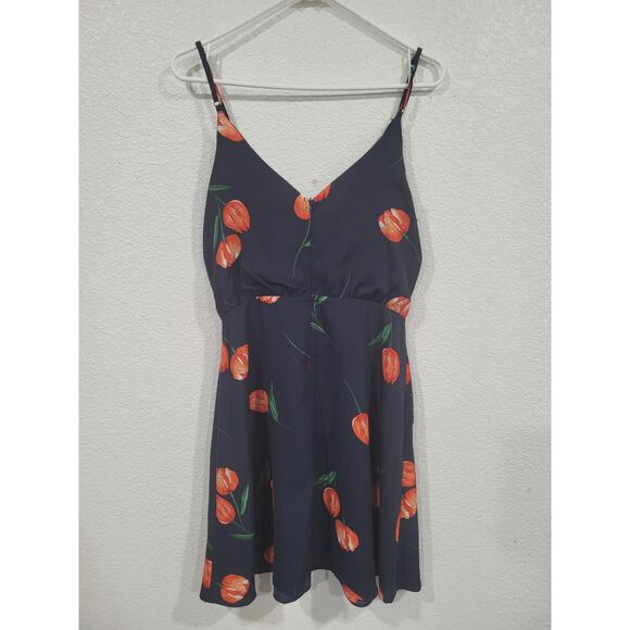 Lush‎ Women's Blue Tulip Dress Size Large Adjustable Straps Wrap Dress #6 - Picture 1 of 6